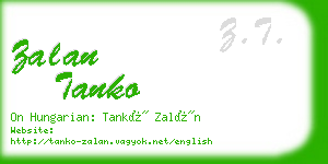 zalan tanko business card